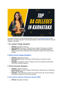 Top BA Colleges in Karnataka