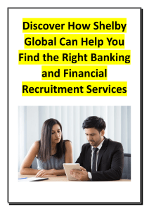 Discover How Shelby Global Can Help You Find the Right Banking and Financial Recruitment Services