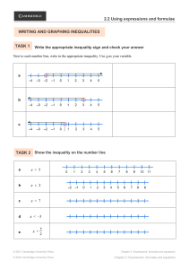 Stage 7 Unit 2.6 Inequalities Worksheet