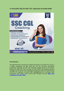 10 Essential Tips for SSC CGL Aspirants in South Delhi