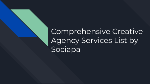 Comprehensive Creative Agency Services List by Sociapa