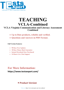 Triumph in VCLA Virginia Communication & Literacy Assessment Exam