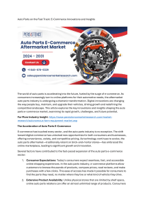 Auto Parts on the Fast Track: E-Commerce Innovations and Insights