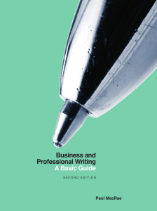 Business & Professional Writing MacRae 2nd Ed