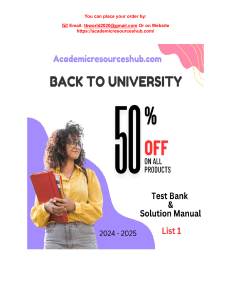 Comprehensive 2024-2025 Test Bank and Solution Manual List 1  Academic Resources