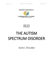 The Autism Spectrum Disorder 