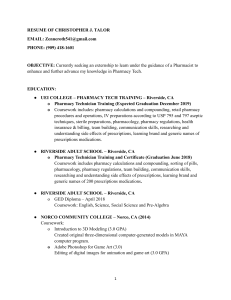 RESUME OF CHRISTOPHER TAYLOR