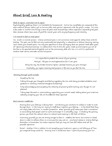 Grief Handout For Therapist