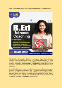 How to Maximize Your B.Ed Coaching Experience in South Delhi