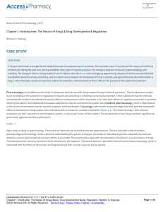 Pharmacology Introduction: Drugs, Development & Regulation