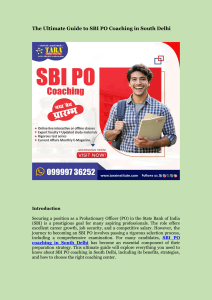 The Ultimate Guide to SBI PO Coaching in South Delhi