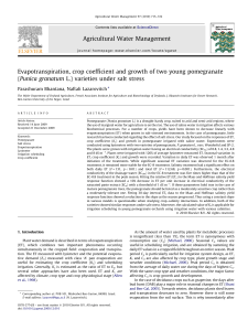 Evapotranspiration Crop Growth Salt Stress