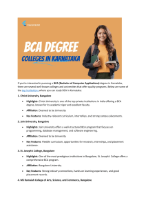 BCA Degree Course in Karnataka