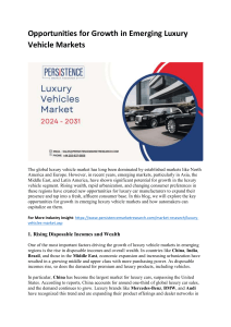 Opportunities for Growth in Emerging Luxury Vehicle Markets