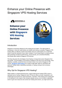 Enhance your Online Presence with Singapore VPS Hosting Services