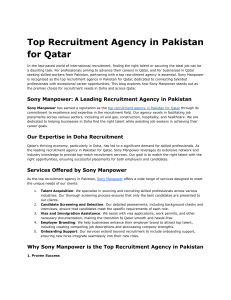 Top Recruitment Agency in Pakistan for Qatar