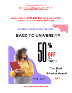 Comprehensive 2024-2025 Test Bank and Solution Manual List 7  Academic Resources