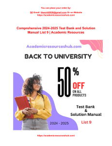 Comprehensive 2024-2025 Test Bank and Solution Manual List 9  Academic Resources