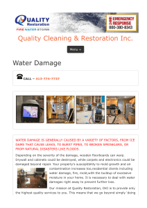 Residential Water Damage Repair 