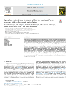 Wild Apricot Genotypes Frost Resistance