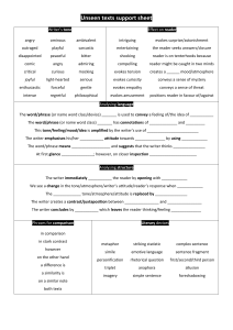 unseen texts support sheet - English learning