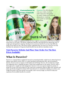 Puravive Review With Proof Scam or Legit By Real Customers