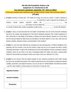 Probabilistic Models in OR Assignment