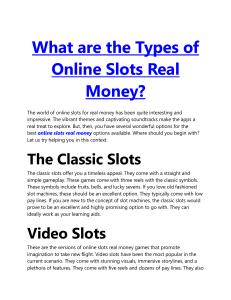 What are the Types of Online Slots Real Money