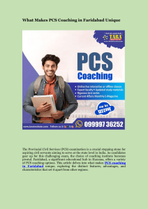 What Makes PCS Coaching in Faridabad Unique