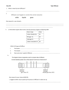 diffusion Work sheet