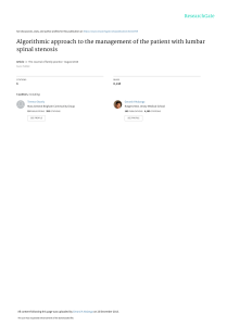 Lumbar Spinal Stenosis Management: Algorithmic Approach