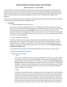 UR Robot Modbus TCP Client Interface Guide