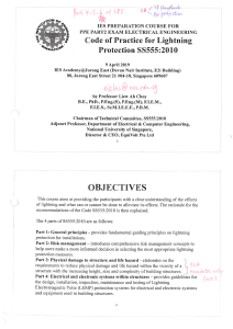 Lightning Protection Course: SS555:2010