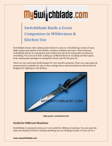 Switchblade Knife a Great Companion in Wilderness & Kitchen Use