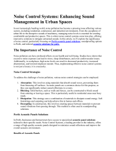 Noise Control Systems: Enhancing Sound Management in Urban Spaces