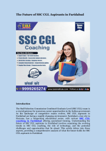 The Future of SSC CGL Aspirants in Faridabad