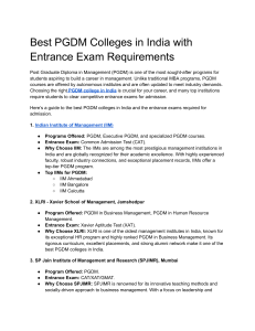 Best PGDM Colleges in India with Entrance Exam Requirements