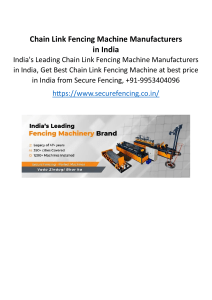 Chain Link Fencing Machine Manufacturers