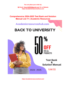 Comprehensive 2024-2025 Test Bank and Solution Manual List 11  Academic Resources