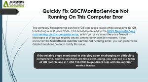 Simple solutions for QBCFMonitorService Not Running On This Computer