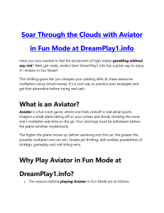 Soar Through the Clouds with Aviator in Fun Mode at DreamPlay1.info