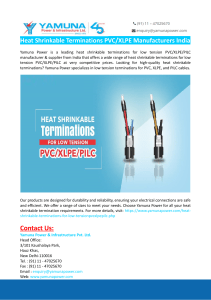 Heat Shrinkable Terminations PVCXLPE Manufacturers India