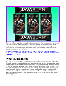 JAVA BURN SUPPLEMENT REVIEW 2024