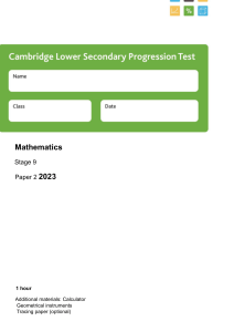 Checkpoint Maths 2023