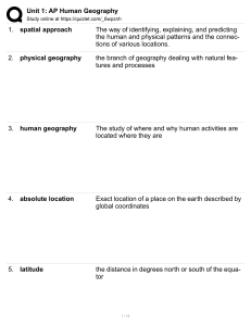 AP Human Geography Study Guide: Unit 1