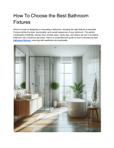 How To Choose the Best Bathroom Fixtures