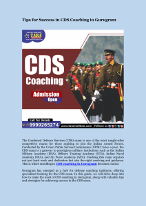 Tips for Success in CDS Coaching in Gurugram