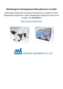 Metallurgical Lab Equipment Manufacturers in Delhi