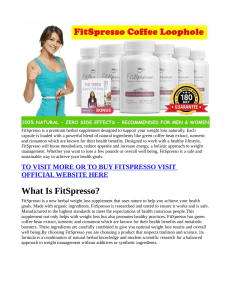 FitSpresso Supplement REAL OR HOAX Read Before Buying