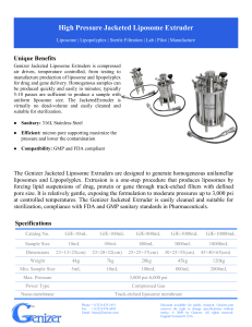 Genizer Jacketed Liposome Extruder